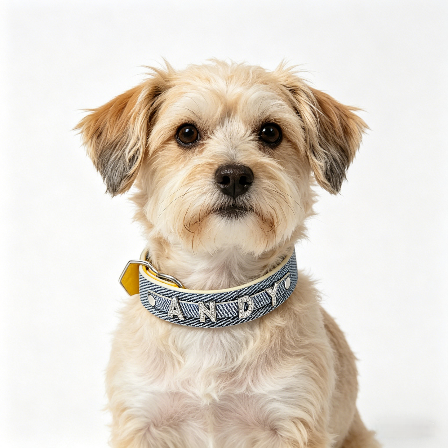 Personalized Pet Collar with Rhinestone Letters – Silver