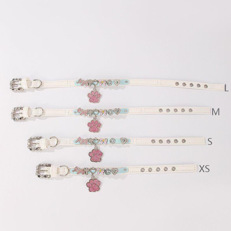 Bling Rhinestone Letter Charm Pet Collar – Cute Dog & Cat Collar