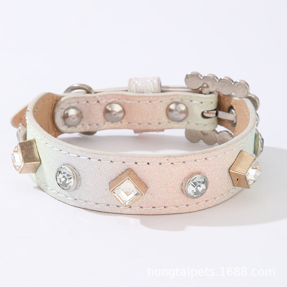 Glitter Rhinestone Heart Charm Pet Collar – Bling Dog & Cat Collar
