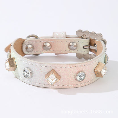 Glitter Rhinestone Heart Charm Pet Collar – Bling Dog & Cat Collar