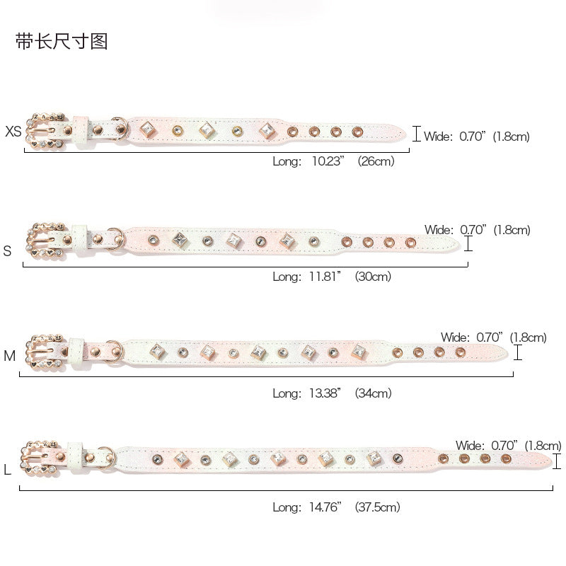 Glitter Rhinestone Heart Charm Pet Collar – Bling Dog & Cat Collar